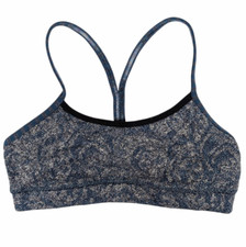 Lululemon Flow Y Bra IV Women's Size 4 Sports Luxtreme Speckled Blue Gray Gym