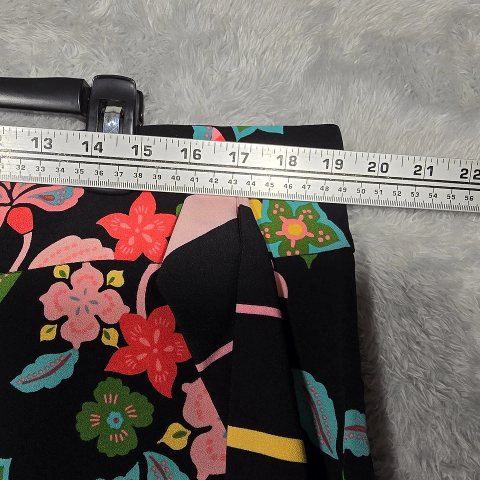 New York Co Wide Leg Pants Womens XL Bright Floral on Black Waist Tie Accent - Image 4 of 4