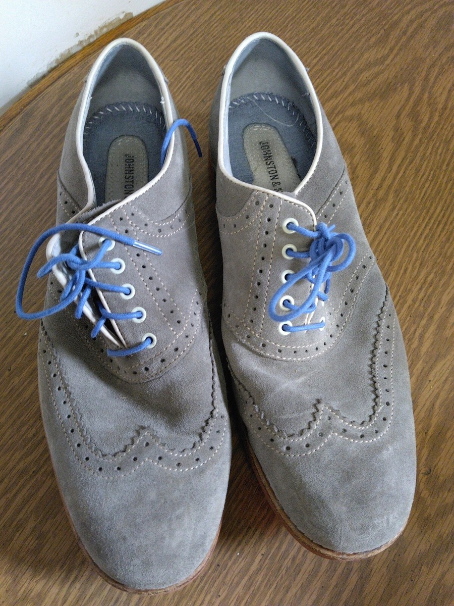 Johnston & Murphy Mens Ellington Oxfords Shoes Gray pewter 