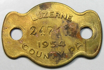 1954 Pennsylvania Dog License Tag - Luzerne County - #51454