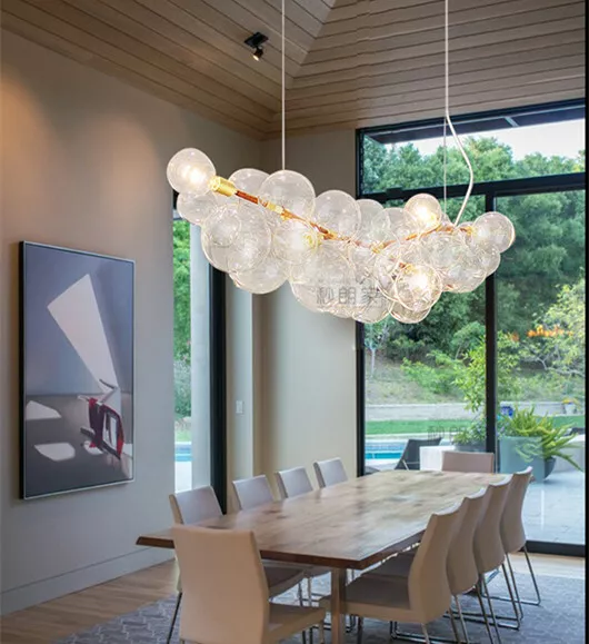 17 40 47 heads glass ball bubble light dining room living room restaurant lamps