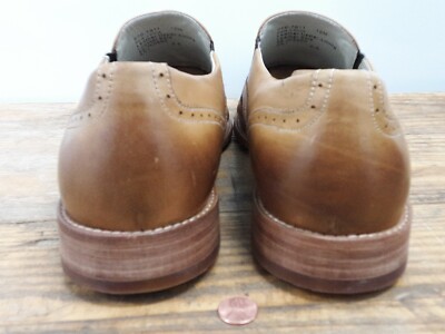 Perry Ellis Mens Wingtip Two Tone Brown Slide On Loafer  display picture 3