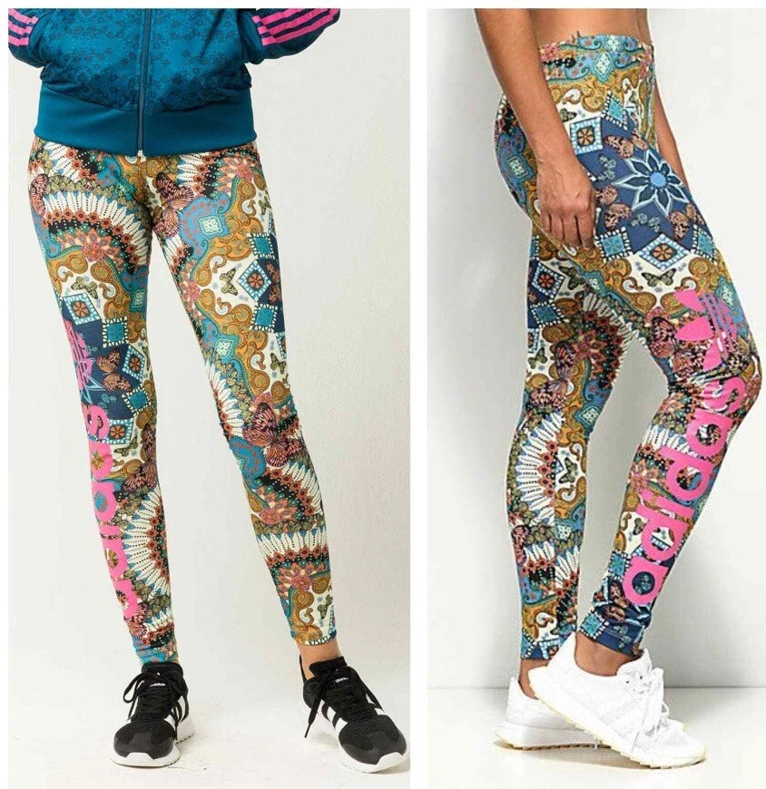 Adidas Originals Rio XSmall XS Borbomix Leggings Trefoil Mixed Print | eBay