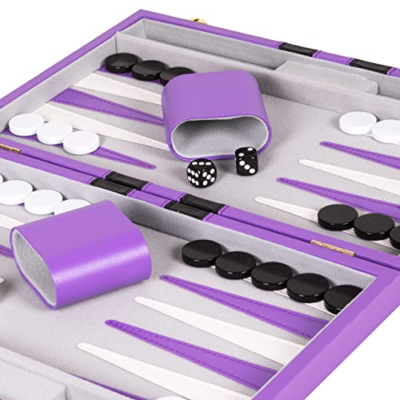 Crazy Games Backgammon Set Classic Small Leather