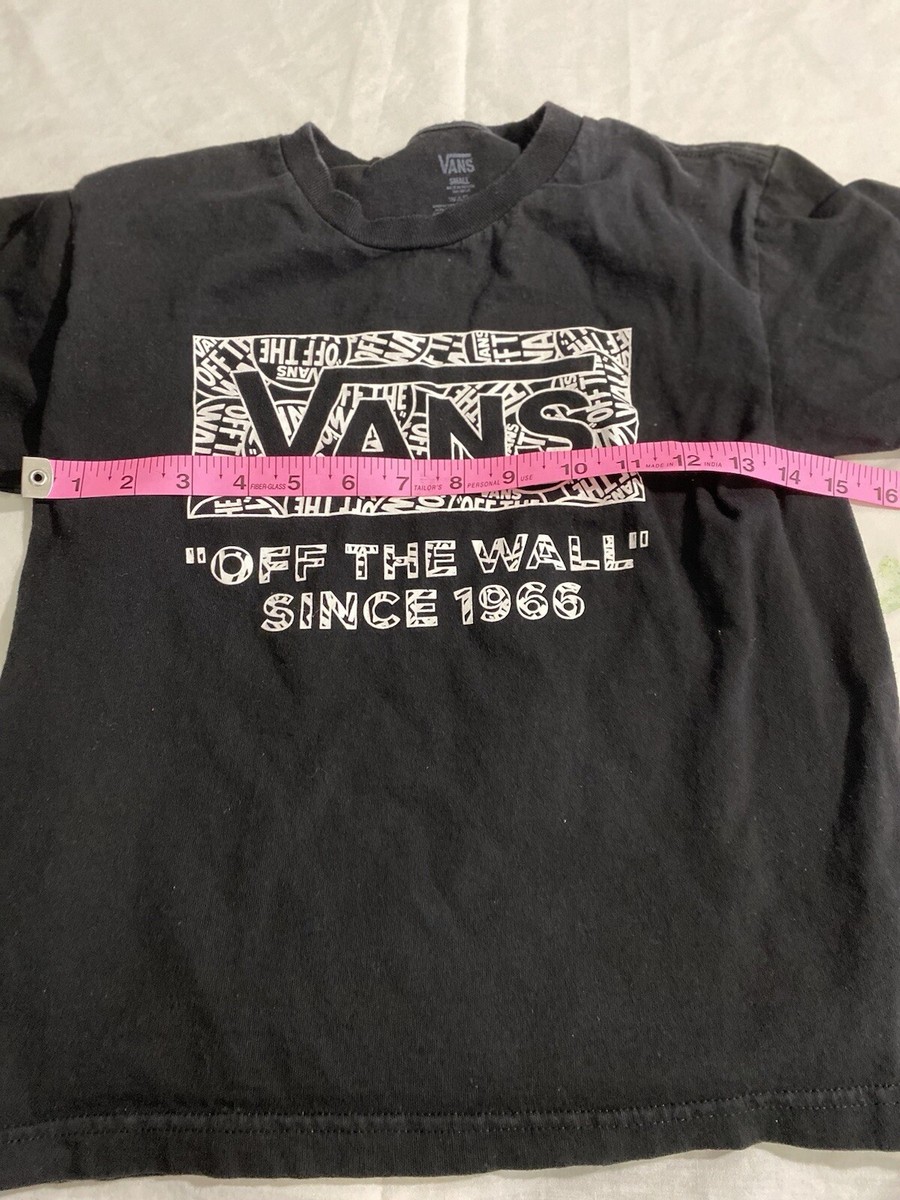 Vans 90s retro black/white tee, Vans off the wall logo, size S | eBay