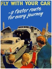 9935.Fly with your car.car getting on plane.POSTER.home decor graphic art