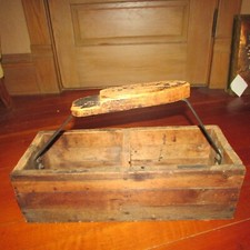 Vintage primitive shoe shine box w/ foot rest 20x8x12 heavy nailed box