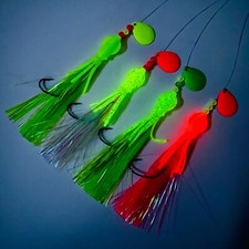 BEST FLUKE FLOUNDER DESTROYER Bottom B2 Squid Lures Rigs (Glow Colors) Gamakastu