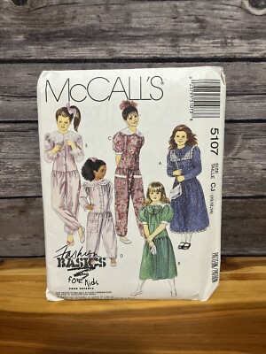 McCall's Sewing Pattern Girls' DRESS JUMPSUIT DRESS  5107 Size 10-12-14 UNCUT