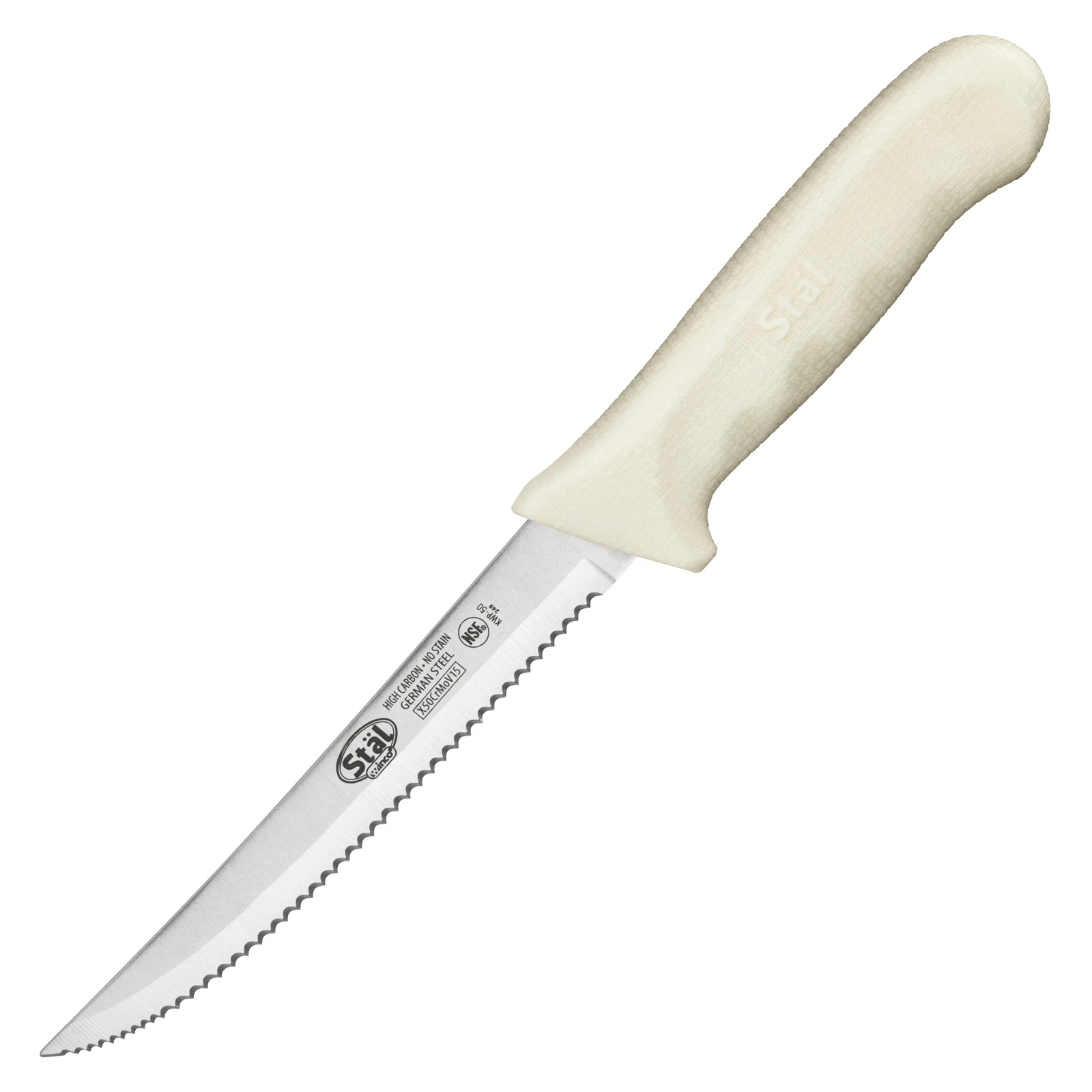 5-1/2" Utility Knife, White PP Hdl,Serrated (6 Each)