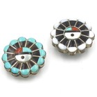 Southwest Sterling Sunface Coral Onyx Turquoise Inlay Jewelry Lot of 5 #S5568-5 — photo 2