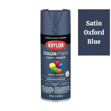 Krylon COLORmaxx K05571 Spray Paint and Primer - Satin Oxford Blue - 12 Ounce