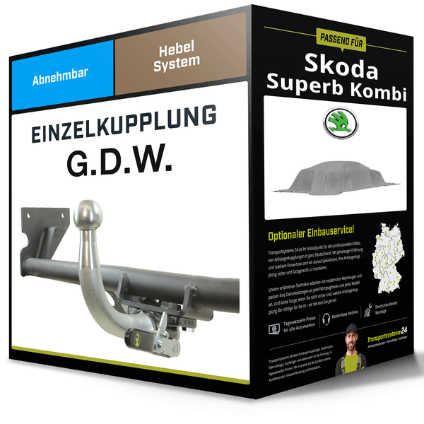 Abnehmbare AnhäNgerkupplung für Skoda Superb Kombi 11.23- IV Typ NZ5 G.D.W. NEU-image