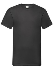 Image of Mens Plain V-NECK T-Shirt - Fruit of the Loom Valueweight Tee - Value Blank T