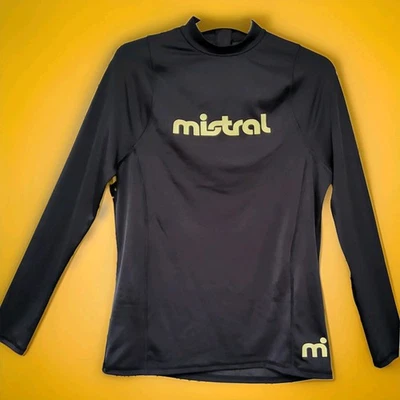 "MISTRAL" SHIRT M/L SCHWARZ+LOGO-PRINT LANGARM+UV-SCHUTZ NEUWERTIG✅️WASSERSPORT - Bild 1 von 4