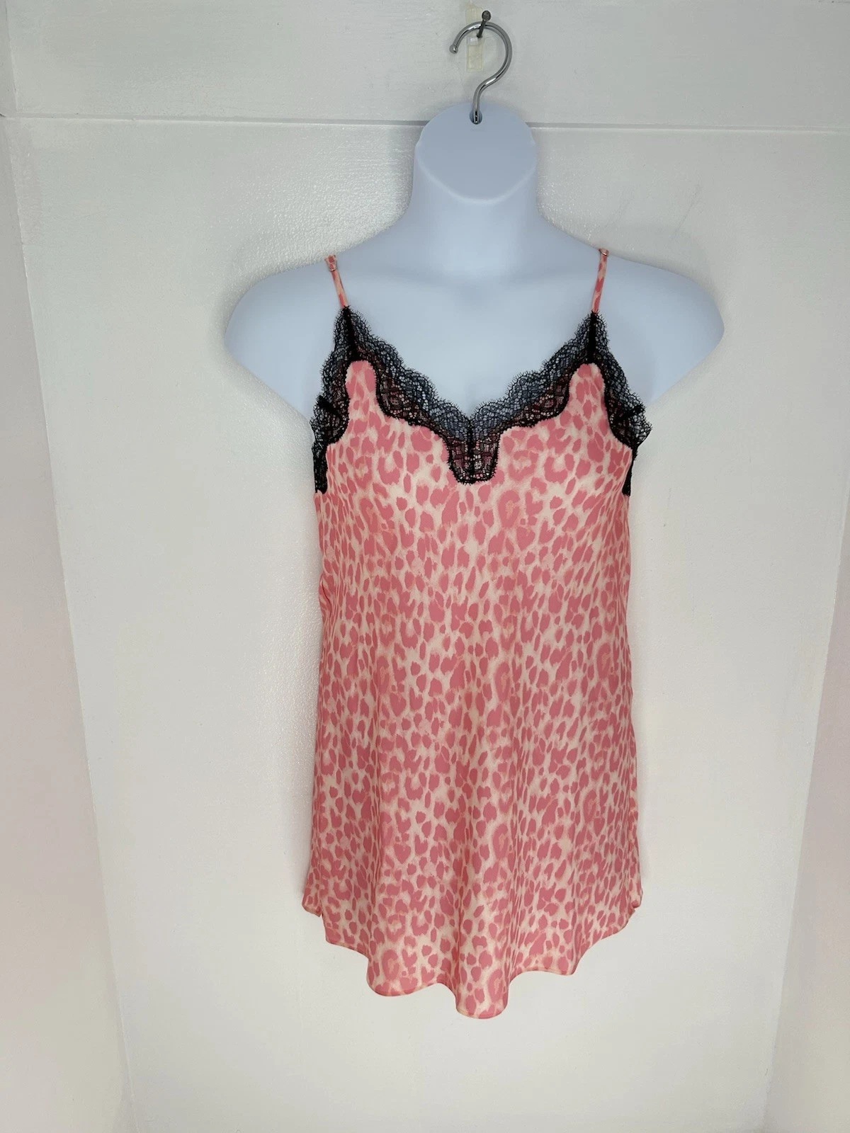 UNDERCOVER Abito slip cami Victorias Secret rosa Y2K leopardato stampa ghepardo taglia media
