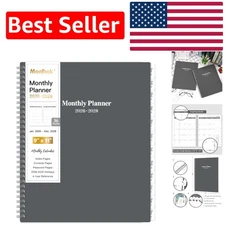 Elegant 2026-2028 Monthly Planner - 9'' x 11'', 36  Organizer in Grey