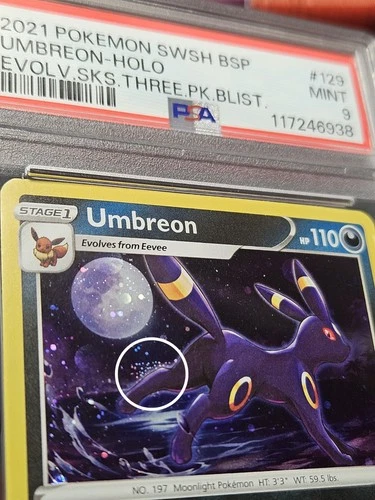 Umbreon 🌀SWIRL🌀 PSA 9 SWSH129 SWSH: Sword & Shield Promo 129 Pokemon TCG Holo