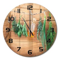 Moderne Runde Wanduhr Mit Leisem Uhrwerk KräUter Am Band Schwarze Zeiger Fi60 Cm
