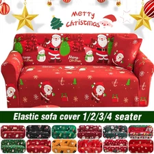 Christmas Sofa Cover Soft Sofa Slipcovers Washable Sofa Protector Elastic Bottom