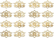 funlife 16PCS Lotus Flower Pattern 8.66" X 5.91" 16 PCS, Gold 