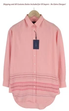 GANT Placed Slub Stripe Long Women Shirt EU36 Purple Button-Up Spread Collar I