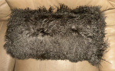 Genuine Natural Tibetan Real Sheepskin Cushion - Soft & Silky - ONLY £37.99