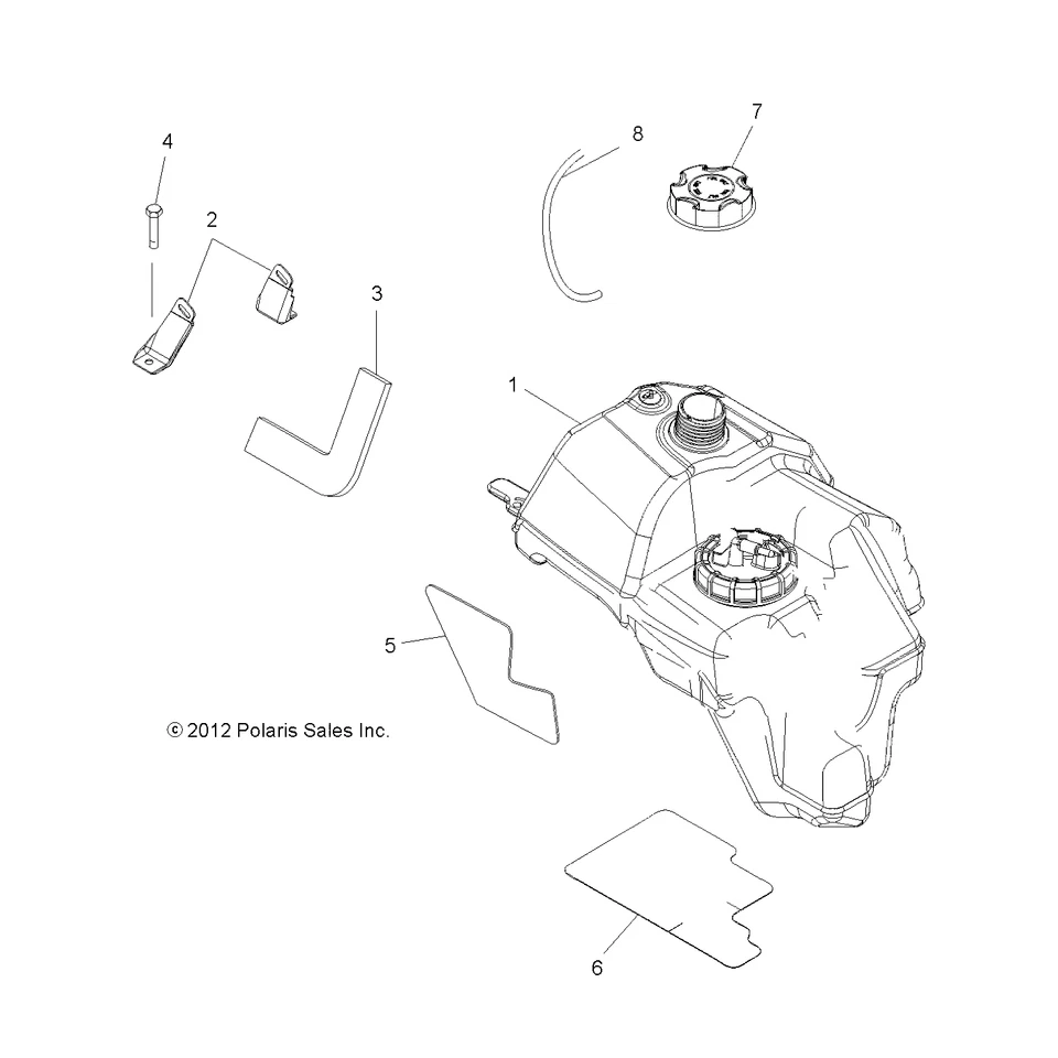Conjunto de tanque de combustible Polaris, pieza original OEM 2521132, cantidad 1 Foto 2 de 2