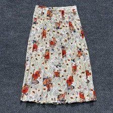 Vintage Evan Picone Skirt Womens 10 Multicolor Floral Pleated Midi A Line USA