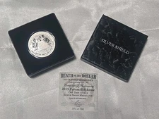 2019 SILVER SHIELD 1 OZ .999 SILVER PROOF PYRAMID SCHEME W/BOX & COA 760 MINTAGE