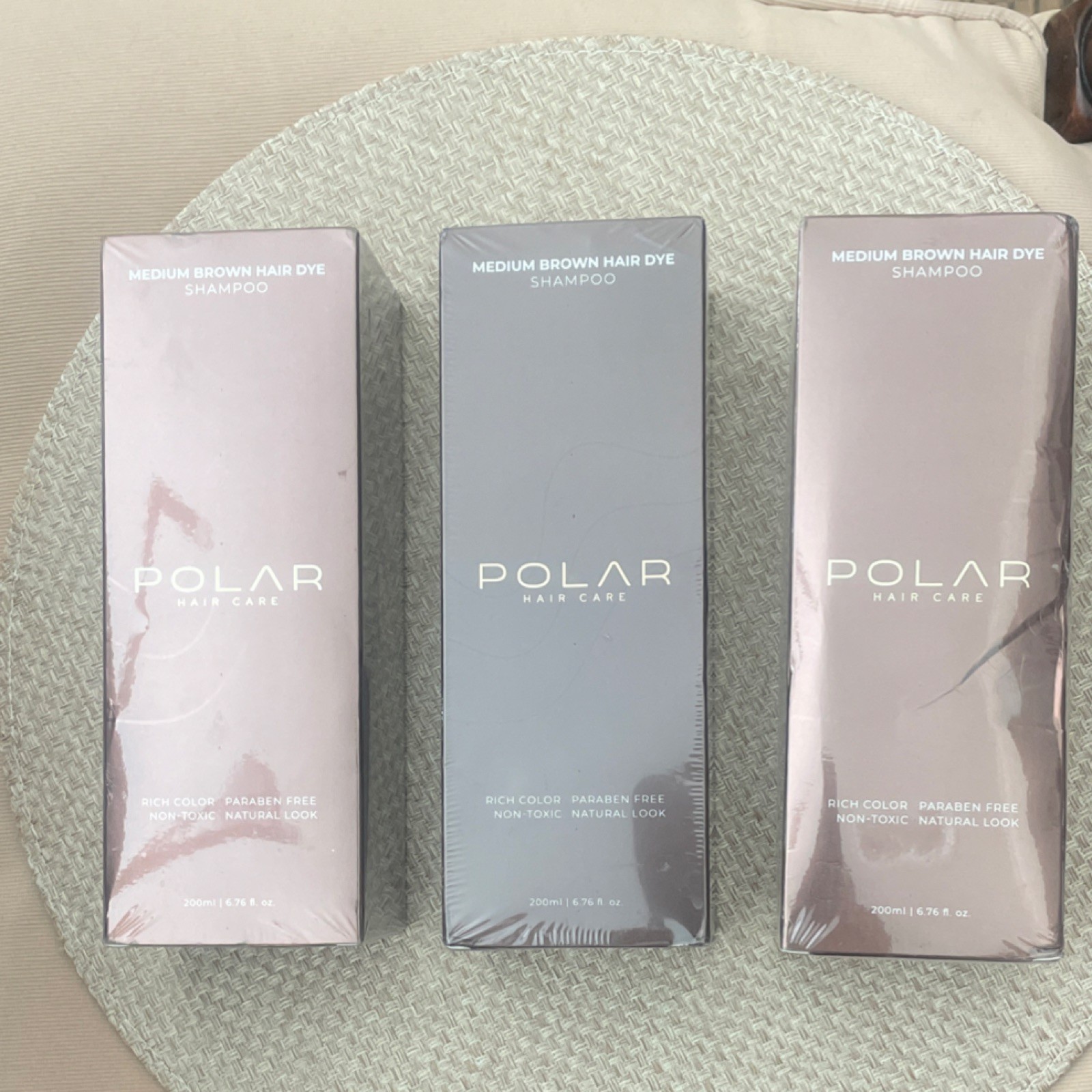 3 POLAR Hair Care Paraben-Free Medium Brown Hair Dye Shampoo