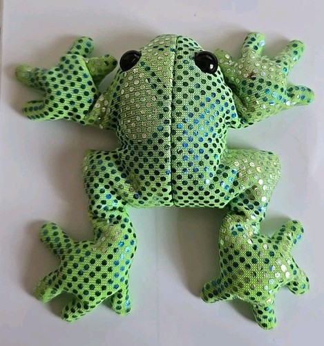 Frog Sparkly Green Multi Colored Sand Filled 3.5 X 3.5 Toy Vintage 90’s 3"