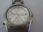 RARE VINTAGE SEIKO SPORTS 150 QUARTZ CHRONOGRAPH 36mm WATCH 7T32-6B70 ST STEEL