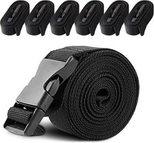 Boat Cover Straps, 6 Pack-1''Lx96''W Heavy 1"Wx96 apos; apos;L, Black