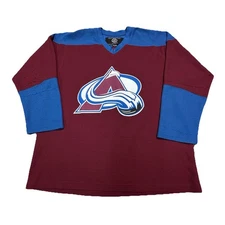 VTG NHL COLORADO AVALANCHE RED BLUE LONG SLEEVE HOCKEY JERESY SZ XL WN
