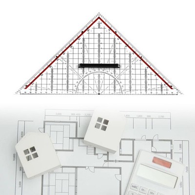 Zeichnungsdreieck Quadratlineal, Architekturmaßstab Lineal 12 Zoll Profi