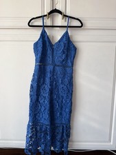 Lulus Women's Dress Medium, Royal Blue, Fit Flare, Mermaid Style