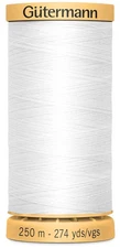 Gutermann 251C-1006 Natural Cotton Thread 273yd-White