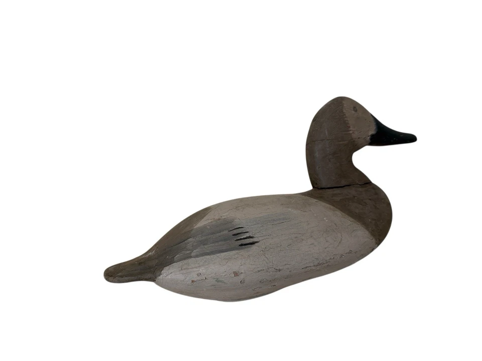 Señuelo de pato gallina con respaldo de lona William Heverin, Charlestown MD Upper Bay años 30’s Foto 3 de 4