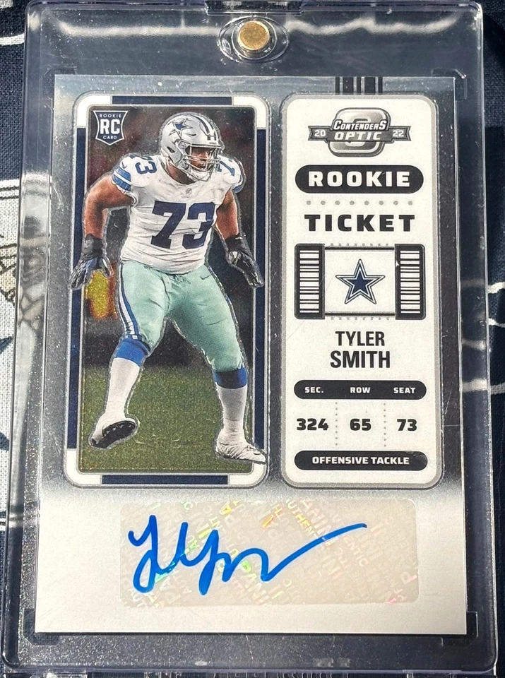 2022 Contenders Optic SILVER Dallas Cowboys TYLER SMITH Autograph AUTO Rookie RC - Image 2 of 4