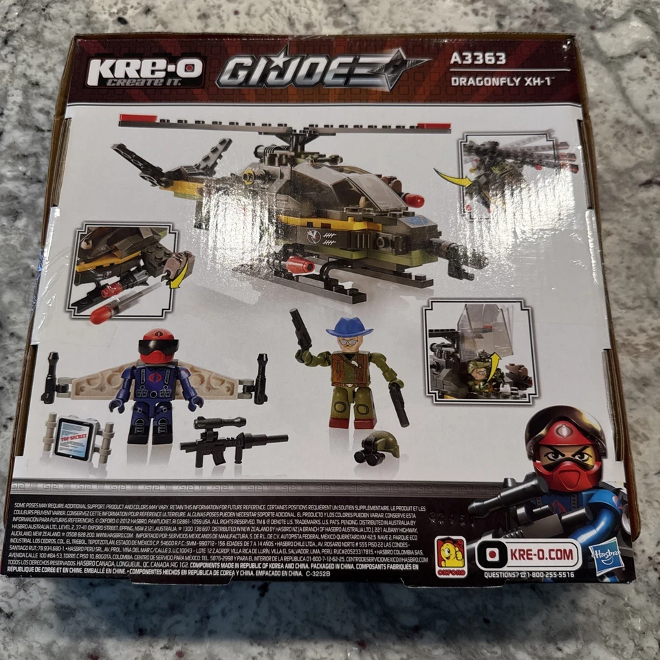 KRE-O, G.I. JOE, DRAGONFLY XH-1, KIT #A3363, TOYSRUS EXCLUSIVE, 153 PIECES, NIB - Image 2 of 4