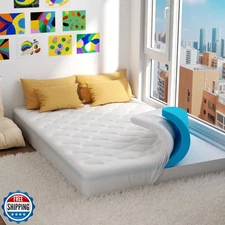 OhGeni Cooling 4 inch Dual Layer Full Mattress Topper, 2 inch Gel Memory Foam