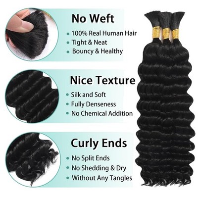 Brazilian Virgin Curly Boho Braiding Hair 20'' Bundle