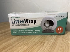 Petcove LitterWrap Cat Litter Box Liners – Bags 25 Count 16" x 18"