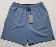 Bad Birdie Golf Active Hybrid Shorts Mens Medium Blue Side Slit Drawstring Waist
