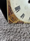 Old Antique Painted QUEEN FANCY gold Metal Tall Case Grandfather Clock Dial Face — photo 5