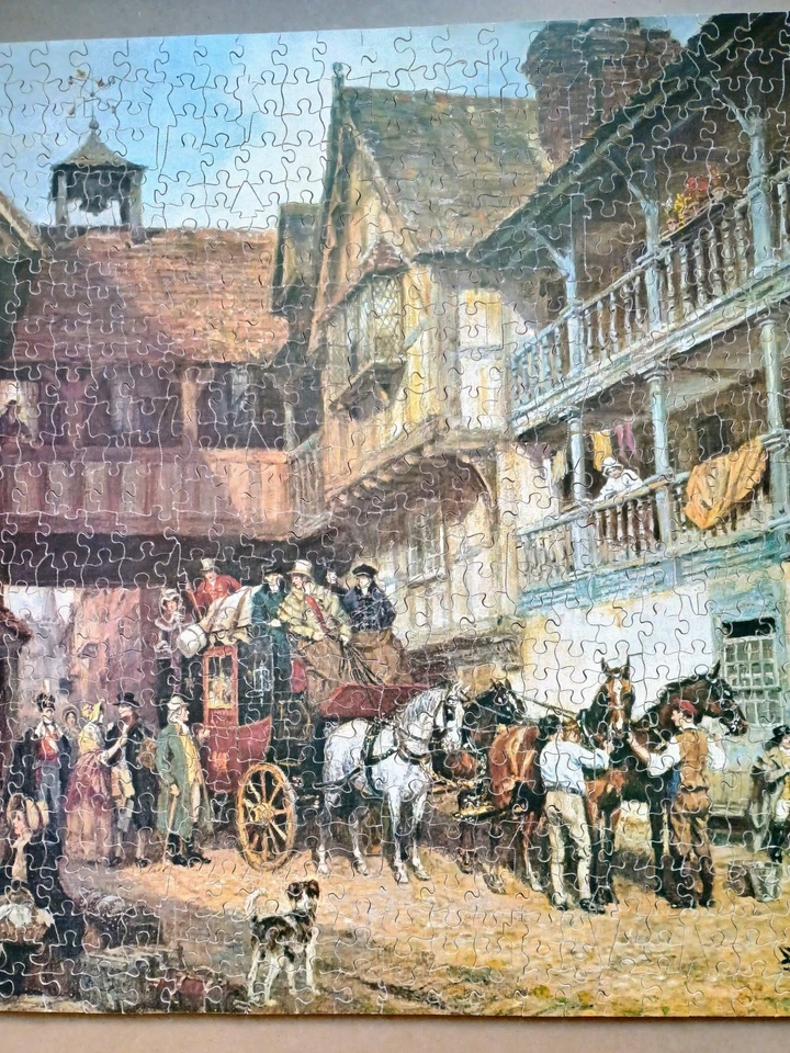 Rompecabezas de madera Victory Gold Box COMPLETO de 1000 piezas "The London to Glasgow Coach" en muy buena condición Foto 4 de 4