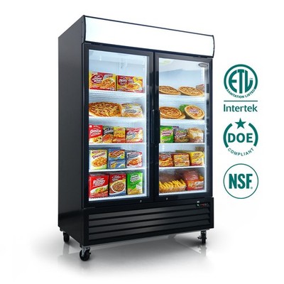 54'' Commercial Display Freezer 44.8Cuft,Glass Door,Digital Control,Auto Defrost
