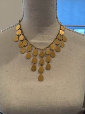Rivka Friedman cascading gold teardrop necklace