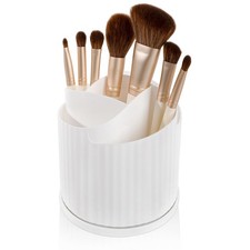 360 Rotating Makeup Brush Holder Organizer 5 Slots Make Up Brushes Cup Flower...